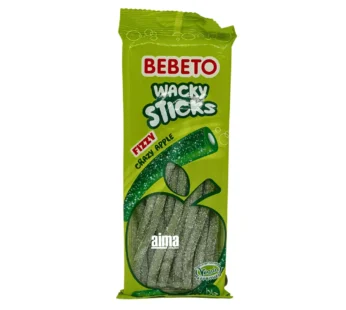 Bebeto Wacky Sticks Fizzy Crazy Apple – Saure Fruchtgummis mit Apfelgeschmack 180g
